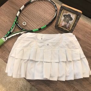 Lululemon white pace setter skirt, size 10 $35